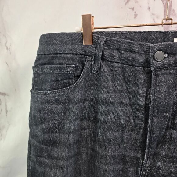 Good American Jeans Womens 20 Black Denim High Rise Crop Mini Boot Whiskering - Picture 2 of 11